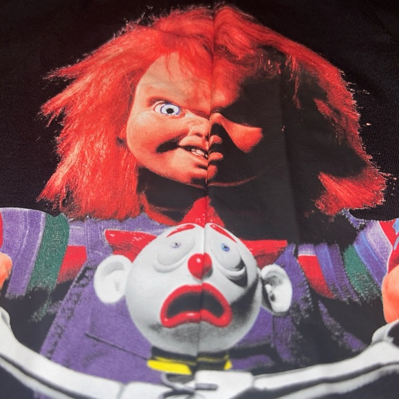 Vintage Chucky SEED OF CHUCKY All Over Print T-Shirt Medium Black Red Horror~~~~ - Picture 14 of 14